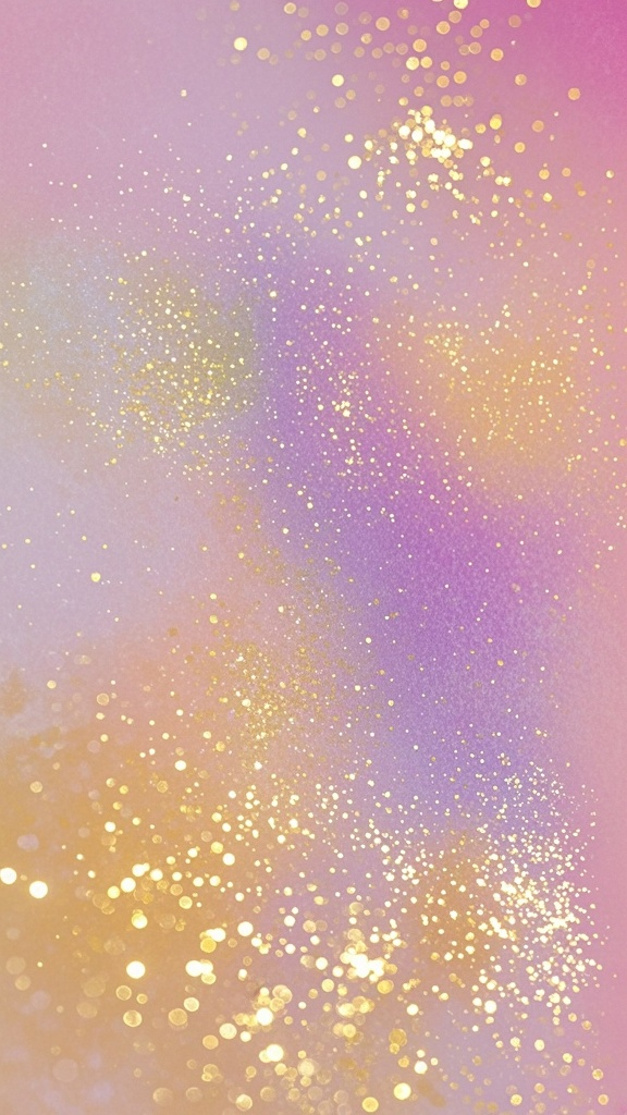 口袋-粉金色背景,粉色背景图,粉金水彩质感,金色闪粉粒子散布,梦幻粉色渐变,空灵氛围,浪漫配色F5A9B8 FFD700,柔和漫射光,喷枪技法,8K超高清
