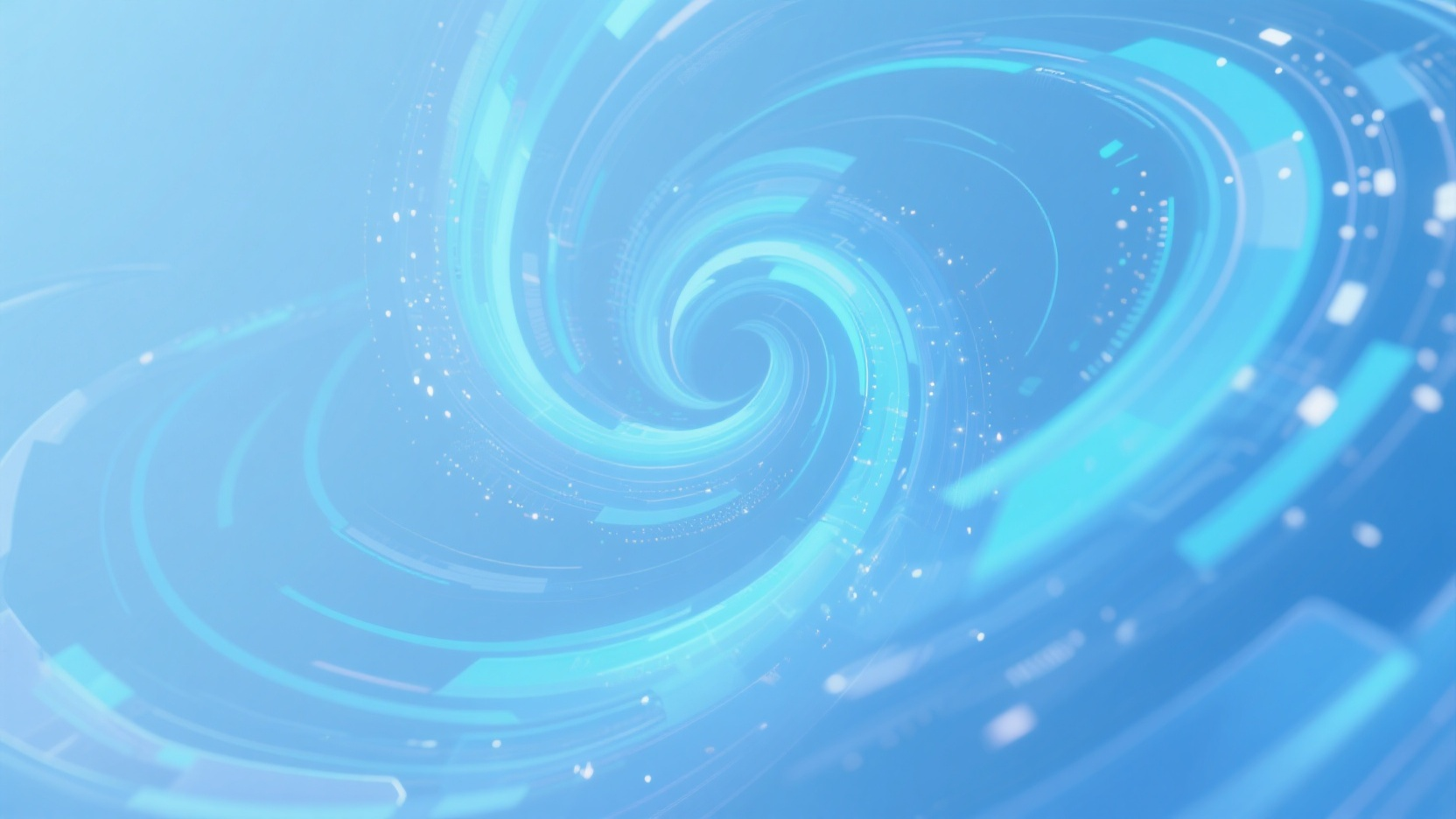 口袋-互联网背景图,科技主题插画背景图,高级感,超清画质。蓝色螺旋漩涡科技感发布会主视觉,浅蓝色的背景,带有景深,3d风格,磨砂玻璃质感,科技感,粒子流,冲击感,震撼感,围绕,曲线,悬浮,螺旋,8k,超清晰