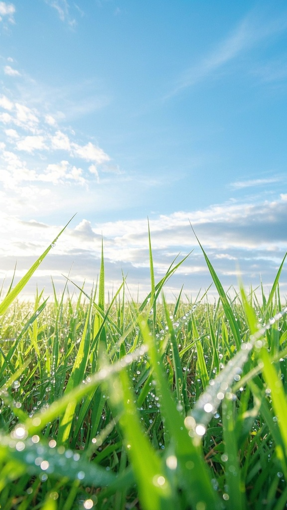 口袋-草地背景,请生成一个渐变色背景图片,给人的感觉是宁静并且充满希望