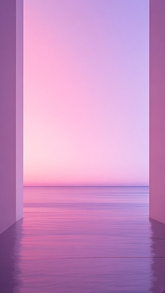 口袋-海面背景,干净纯色背景,粉紫色渐变