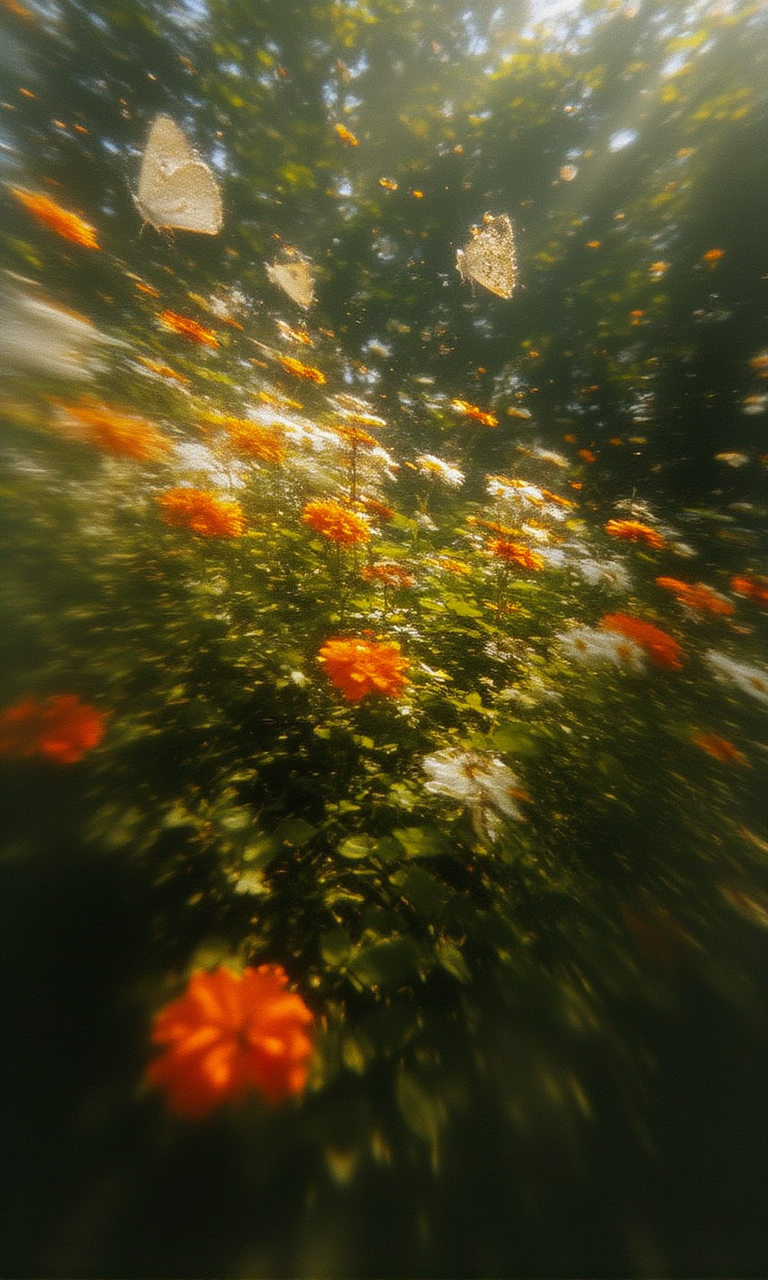 风景摄影滤镜鲜花,"liangyi san, this image is a high-resolution photograph capturing the graceful dance of a butterfly in flight. The butterfly's wings are a tapestry of vibrant colors and intricate patterns, shimmering as it glides through the air. The background is a lush garden, with flowers and foliage that provide a rich, natural setting for the butterfly's performance. The composition is dynamic, with the butterfly's flight path creating a visual rhythm that draws the eye through the frame. The image evokes a sense of elegance and vitality, a celebration of the butterfly's transformation and the beauty of life's fleeting moments.