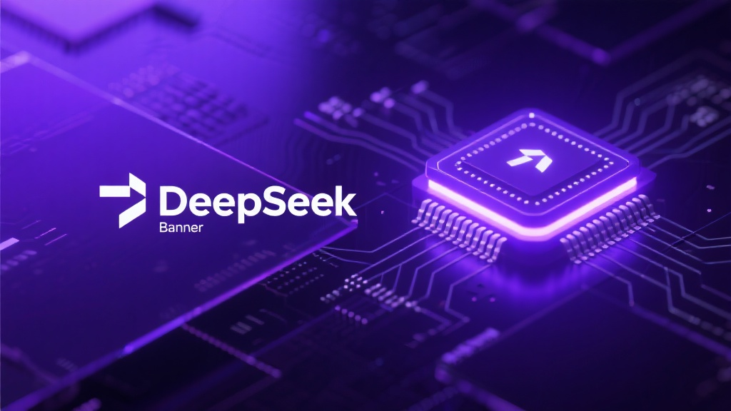 banner-AI芯片,芯片集成电路,DeepSeekbanner图片,光感,科技感,紫色色调,深色玻璃层背景,主体靠右,画面简洁大气,
