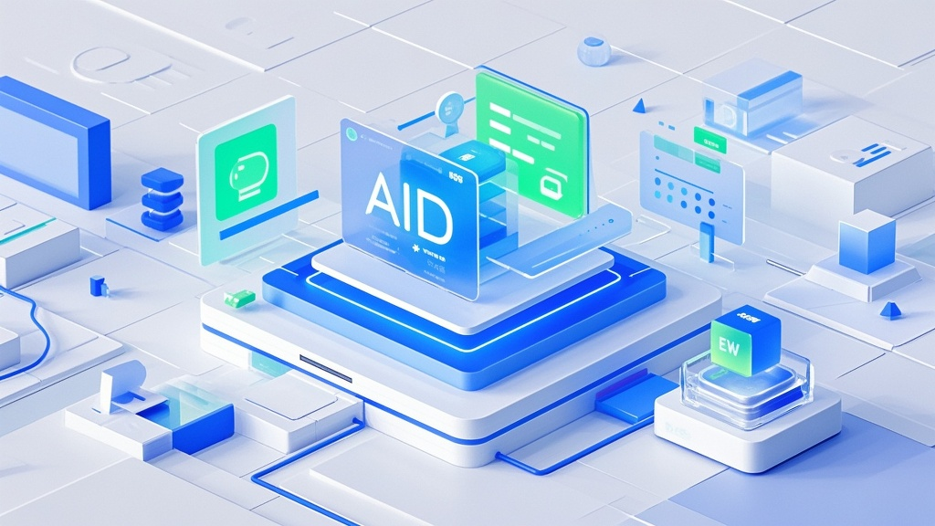 banner-C4D工作台,提示词:数字平台,AI大模型,元素精简,Banner设计,蓝色和绿色,高品质,许多细节,透明磨砂玻璃材质,干净背景,未来科技感,等距照明,工作室照明,等距渲染,OC渲染,Blender,3d,C4D,8k