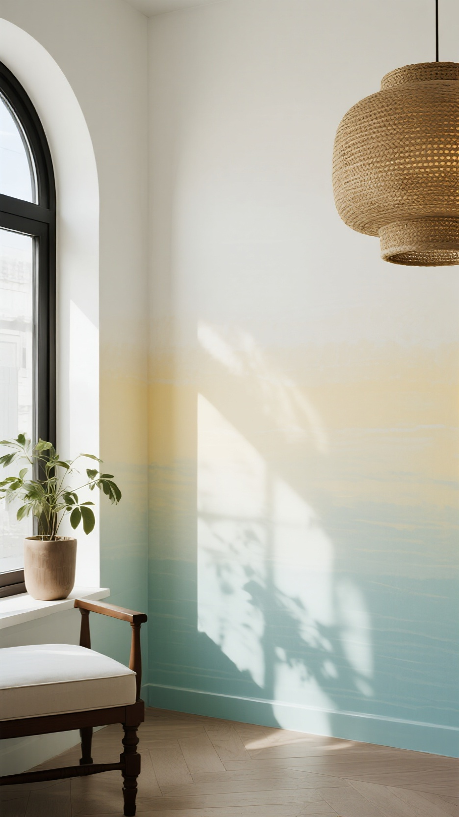 简约背景图,竖版壁纸9:16比例,海盐白渐变浅鹅黄,均匀柔焦光感,磨砂质地,零尖锐线条,清新氧气感