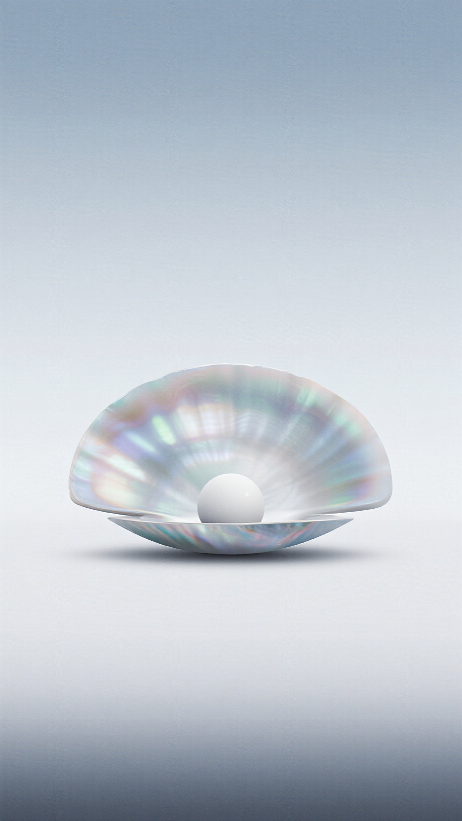 简约渐变珍珠背景壁纸,9:16纯渐变背景,烟灰蓝过渡贝壳粉,丝绒柔光晕染,超低对比度,无纹理极简设计,疗愈视觉