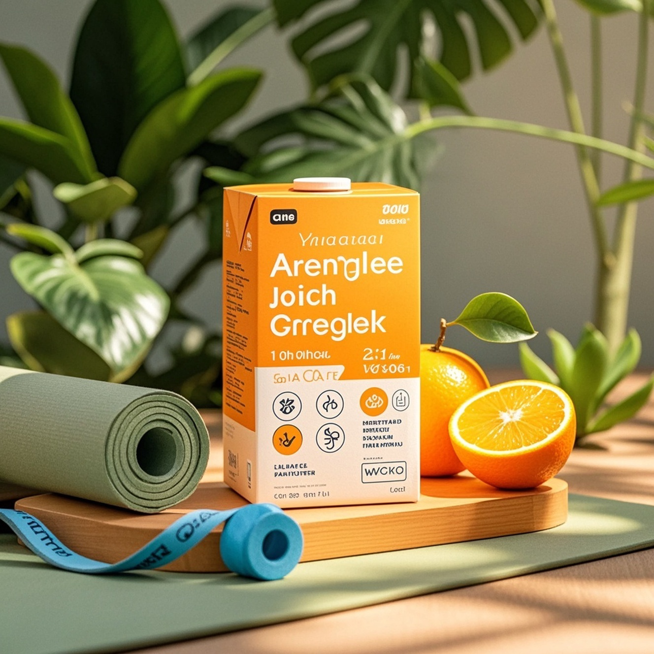 电商主图-橙汁,纸盒装方形橙汁电商主图,有关瑜伽,高清拍摄图片