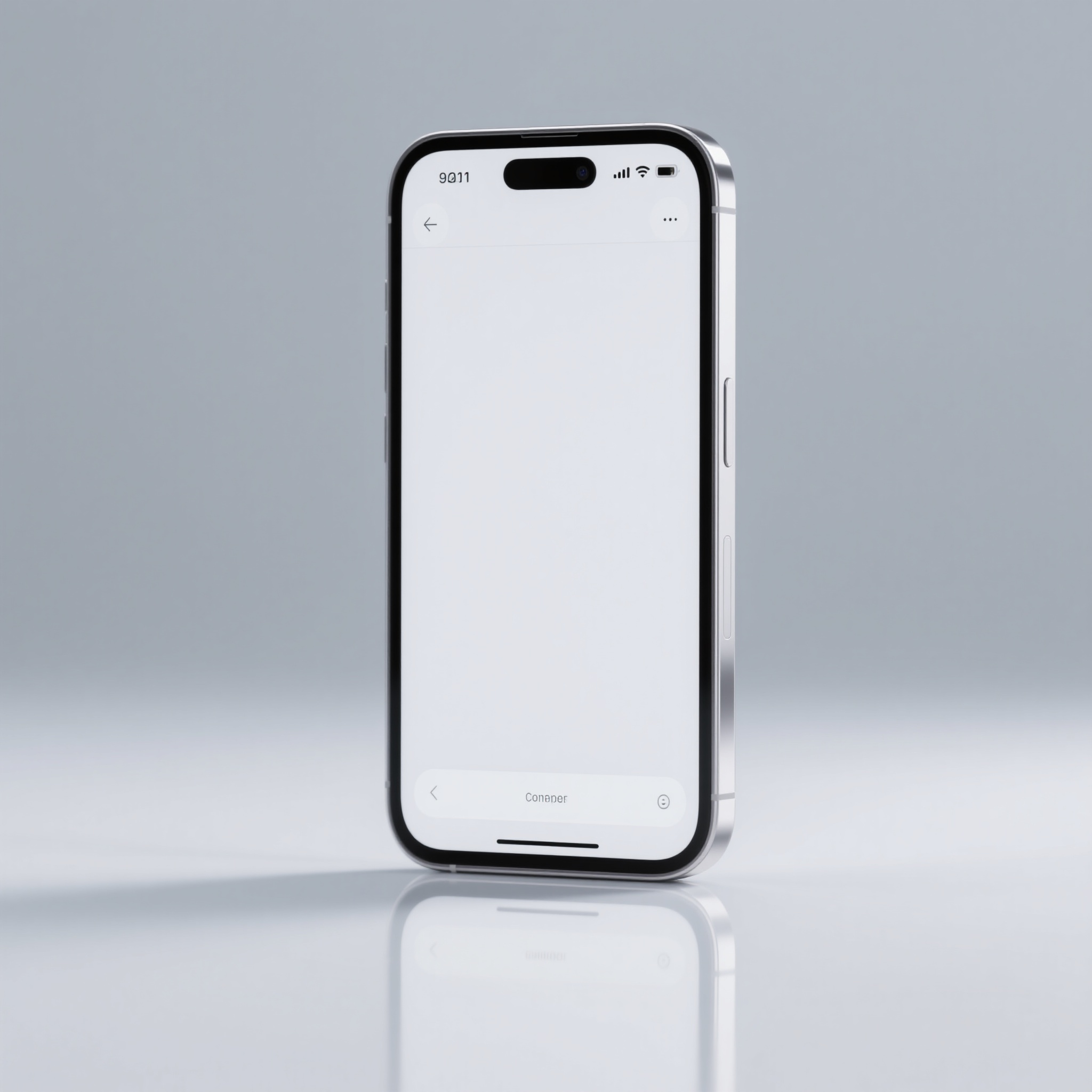 电商主图手机,电子设备电商主图,智能手机,银色金属边框,屏幕显示界面,高端质感,反光效果,产品正面居中,纯白背景,商业产品摄影